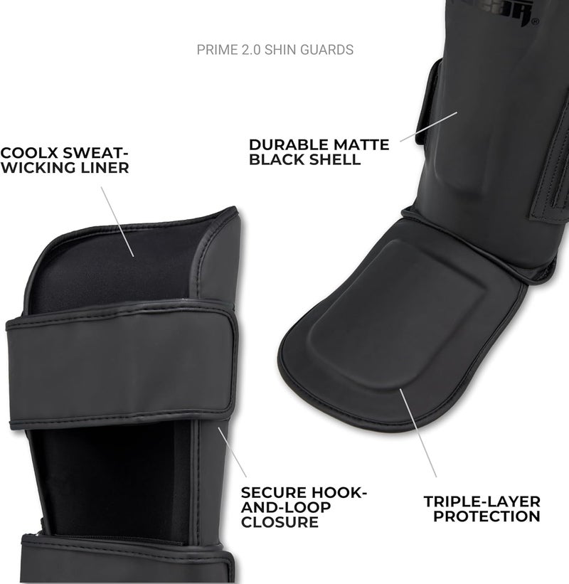 Tigear Prime 2.0 Shin Guards – MMA, Muay Thai & Kickboxing | Premium Triple-Layer Protection for Men, Women, Kids | Shock-Absorbing, Secure Fit & Breathable Design - Image 2